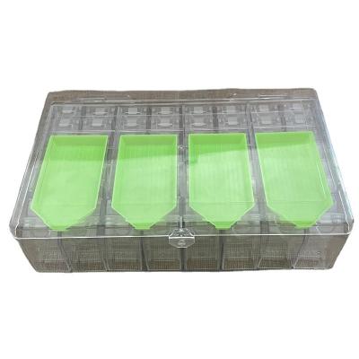 China New Plastic Slot Top Viable 64 Bottles Flip Storage Box With 4pcs Tray Container Beads Organizer for sale