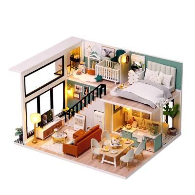 China Wooden House Toys 3D DIY Dolls DIY Mini Doll House Toy Furniture Creative Birthday Gift for sale