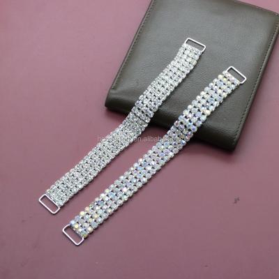 China Silver Rhinestone Crystal Stunning Look 16.5cm Long Bikini Nickel Free Connector On Bikini Fitness Posing Suits for sale