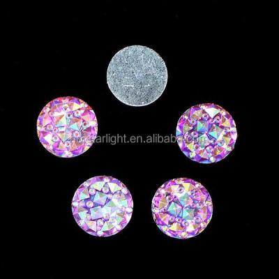 China Starry Brilliant Stone China Factory Rose AB Lt Siam White Orange Round With Dot Resin Rhinestone for sale