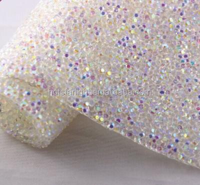 China BlingBling self-adhesive rhinestone foil or HOTFIx to fabric rhinestone Mesh Roll decor for wedding clothes ab white for sale