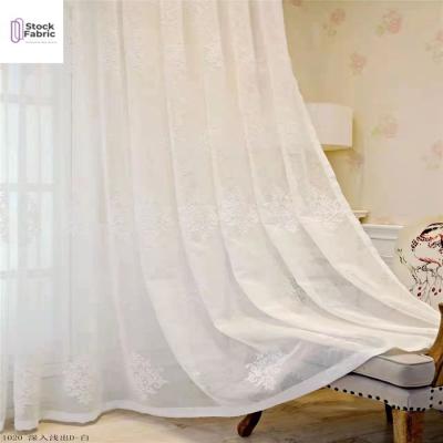 China Hot selling 100% organic polyester 280cm batch curtain embroidery fabric stocklot fabric in China for sale