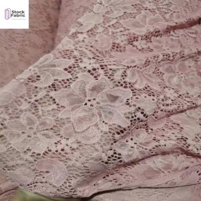 China Viable hot sale knitted nylon blend lace stocklot fabric in china for sale