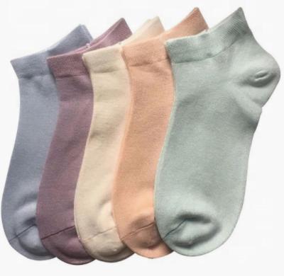 China Breathable Custom Women Ankle Socks Bamboo Stocking Cut Light Weight Thin Breathable Color Sock Soft Socks for sale