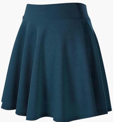 China Custom Made Women's Easy-to-Wear Basic Soft Stretch Flared Casual Mini Skater Skirt Breathable Piece for sale