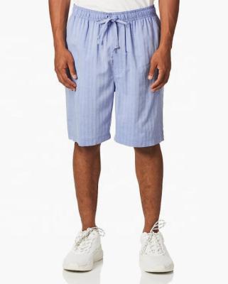 China Custom Made Anti-Wrinkle Mens Soft Woven Cotton Belt 100% Elastic Sleep Pajamas Shorts for sale