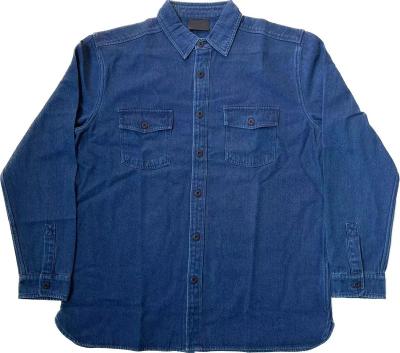 China High Quality Causal Anti-pilling Denim Long Sleeves Washed Turnover Collar Casual Men's Denim Shirts for sale