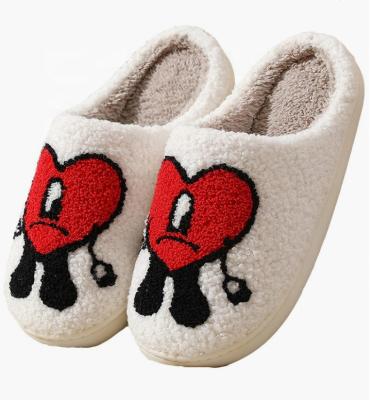 China Bad Bunny Slippers Cute Custom Lightweight For Women Men Fuzzy Fluffy Cozy Warm Cloud Slippers Memory Foam Unisex Slippers Slip On for sale