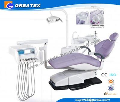 China Top Mounted Dental Chair Unit With Floor Cabinet LCD Display On Instrument tray for sale