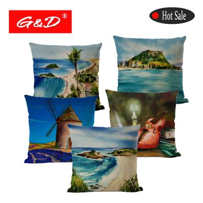 China Caribbean Car Throw Decorative Pillowcase Plain G&D Summer Beach Tropical Seaside for sale