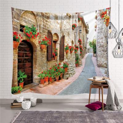 China G&D Nordic European Plain City Bedroom Decor Fabric Wall Tapestry Wall Blanket for sale