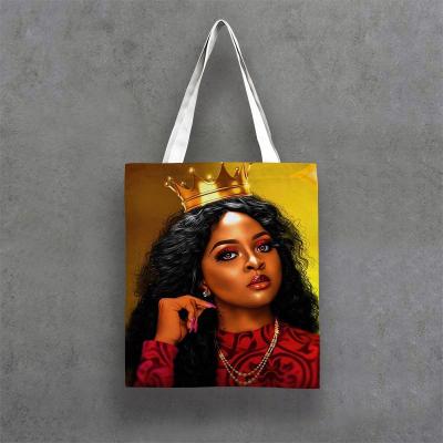 China G&D Cartoon Fashion African Lady Manipulated Modern Art Tote Bag for sale