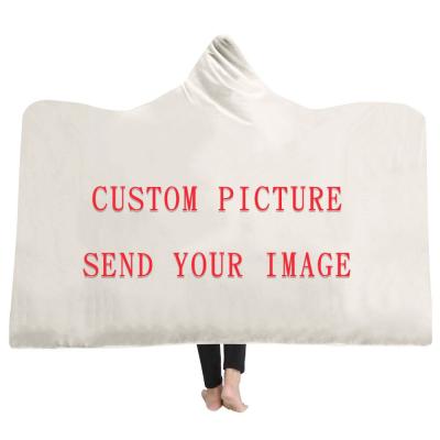 China G&D PASSIONATE Customize Hooded Blanket 3D Printed Plush For Adults Kids Warm Wearable Fleece Personality Custom Throw Blankets for sale