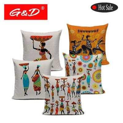 China African Plain G&D Woman Cushion Cover Printing Ethnic Dancing Africa Bedroom Cushion Pillowcase for sale