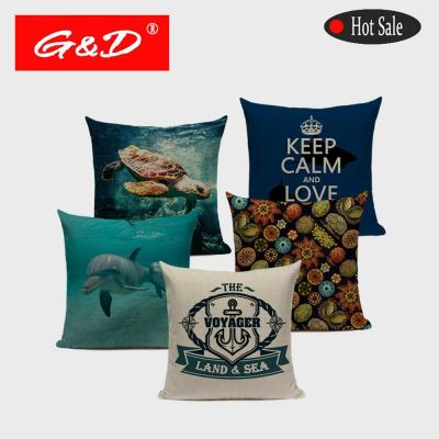 China Wholesale Plain G&D Decorative Pillow Covers Square Seat Car Decor Printed Vintage Style Cushion for sale