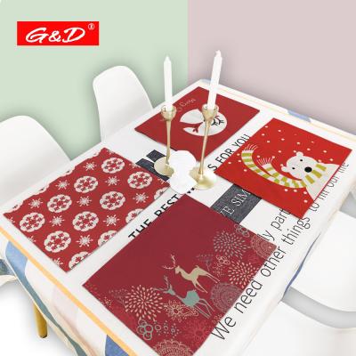 China G&D Christmas Home Snowflake Tree Decoration Table Mats For Wedding Party Gift Sustainable Place Mat for sale