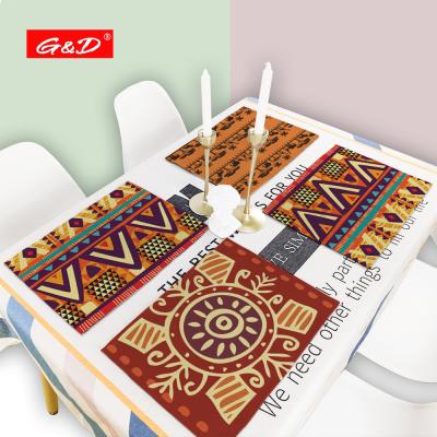 China G&D Design Sustainable African Kitchen Promoting Custom Printed Placemats for sale