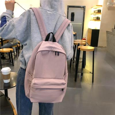 China New Nylon Waterproof Waterproof Women Backpack Japan Style Solid Backpack Mochila Feminina Mujer Travel Bag Teenage Girls Schoolbag for sale