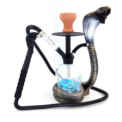 China 2022 new design goods quality cobra shisha hookah tube with all accessories two different hoses to choose from with LED light for sale