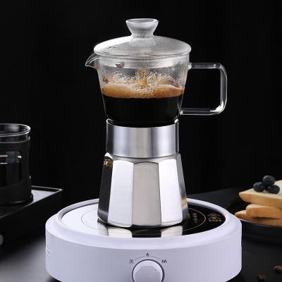 China With Scale Tray Custom Logo Aluminum Coffee Pot Espresso Moka Pot for sale