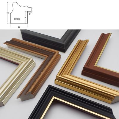 China Decorative simple photo frame black picture frame mold picture frame / canvas frame gold picture frame for sale