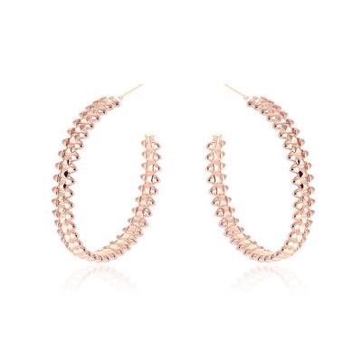 China CLASSIC Large Circle Earrings Most Popular 40 Mm Alloy Textured Large Circle Earrings for sale