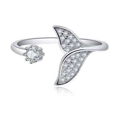 China Chinese Neo-Gothic Whale Tail Ring Female Opening Adjustable Ocean Wind Hand Ornaments Supplier for sale