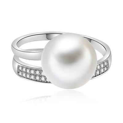 China Wholesale CLASSIC Unique Ring Shape CZ Pearl Swirl Sweet Fashion Wedding Rings For Women for sale