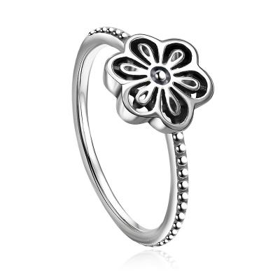 China Neo-Gothic Fashion S925 Open Daisy Ring Dazzling Simple S925 Sterling Silver Ring for sale