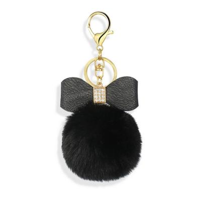 China Wholesale Big Pom Poms Plush Faux Fur Ball Key Chain With Accessories for sale