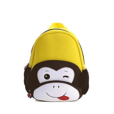 China Waterproof 2020 Supplier Custom Kids Neoprene Monkey Animal School Bag for sale