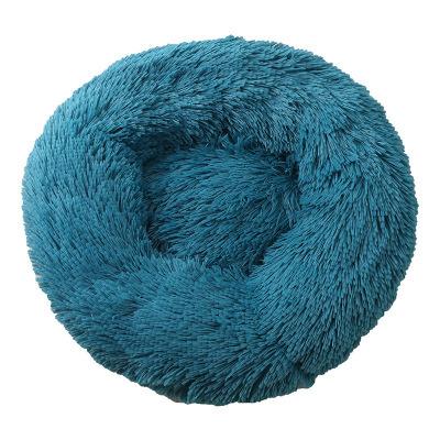 China Hot Sale Stocked Popular Goods Many Colors Custom Made Autumn Winter Thickened Plush Donut Pet Bed Available For Cat Rest for sale