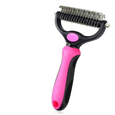 China Pet Grooming Brush Self Cleaning Dog Cat Slicker Brush Remove Dog Bristle Stocked Comb Automatically for sale