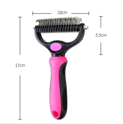 China Pet Grooming Brush Self Cleaning Dog Cat Slicker Brush Remove Dog Bristle Stocked Comb Automatically for sale