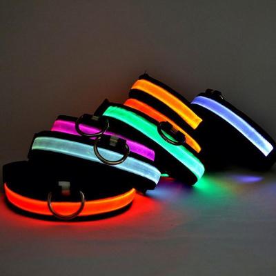 China Lights USB Charging / Battery Dog Collar Replacement Led Anti-lost Collar For Dogs Puppies Dog Collars Leads LED Supplies Pet Products for sale