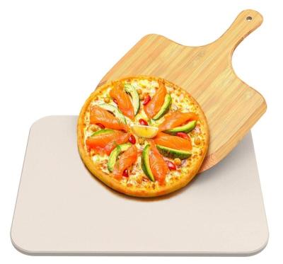 China Sustainable Pizza Stone With Bamboo Pizza Skin For 2 Pizza Tool Grill Set for sale