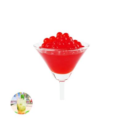 China Nutritious Certified Juice Filled Strawberry Flavored Popping Boba For Iced Juice for sale