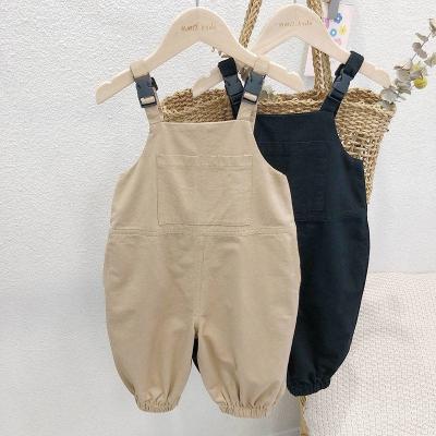 China Color Fade Proof Overall Autumn Girls Outfits Overall Color Fade Proof Baby Boy Solid Cotton Jean Bib Pants Infant Jumpsuit Children Clothing Kids for sale