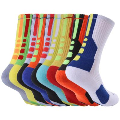 China Wholesale Custom Basketball Breathable Polyester Reusing Men's Logo Sizes Embroidery Black Anti Slip Breathable Sports Socks for sale