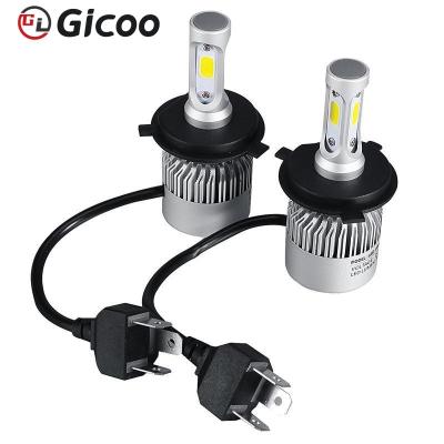 China GICOO aluminum selling well 3 sides S2 led headlight 8000lm 48w 36w stable quality h4 h7 h11 h13 9004 led headlight 9005 9006 9007 par 880 for sale