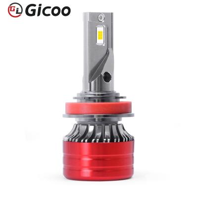 China High Quality Aluminum Led Light Bulb F5 H4 h7 6000K CSP 3570 H1 H11C Car Led Headlight With Fan H11 H13 for sale