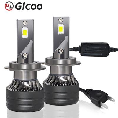 China GICOO CSP 3570 Aluminum LED Headlight With Turbo Fan 60w 10000lm High Power LED H4 H7 H11 9004 9007 for sale