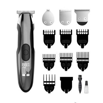 China New Design LED Detachable Professional Rechargeable Hair Trimmer 10-in-1 Waterproof Blade Clipper for sale