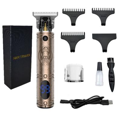 China Professional Low Noise USB Cable LED Display Barber Hair Trimmer Rechargeable Hair Clipper Trimmer Machine Hair Trimmer for sale