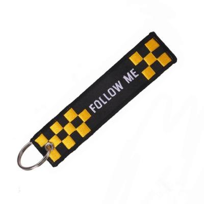 China Custom Woven Key Holder China Factory Theft Embroidery Key Chain Key Tag With Your Own Logo for sale