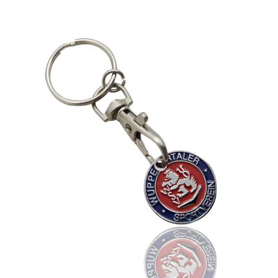 China Iron Custom Shopping Coin Token Key Rings , Supermarket Locker Coin Trolley Token Key Rings for sale