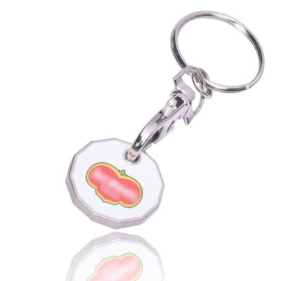 China Durable Promotional Custom Token Coin Holder Metal Shopping Cart Key Chain for sale