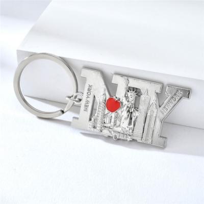 China New Design Rainbow Laser Plating Custom Metal Enamel Metal Plate Chain Keychain for sale