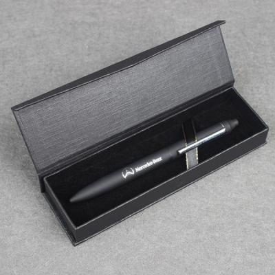 China Custom Handmade Pen Gift Boxes Magnetic Logo Tube Lip Gloss Packaging Luxury Black Rectangle Cardboard Pen Box Ebrow Pencil Mascara for sale