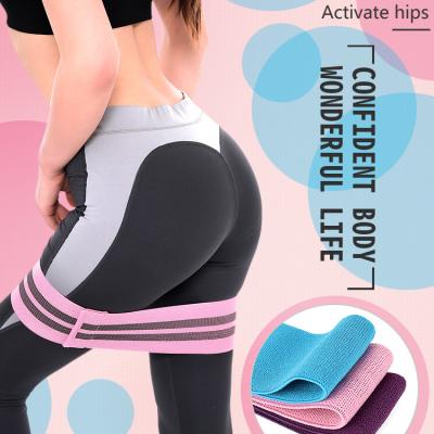 China Custom Polyester Fabric QHTP Logo Yoga Elastic Resistance Band Workout Gym Exercise Cloth Resistance Band for sale